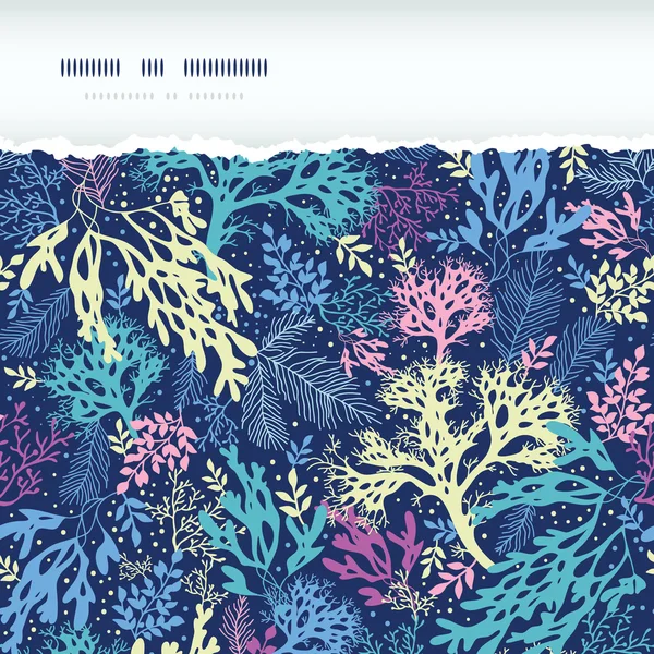 Algues sous-marines horizontale déchiré fond de motif sans couture — Image vectorielle