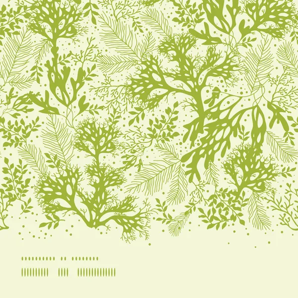Green underwater seaweed horizontal seamless pattern background — Stock Vector