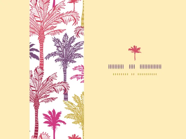 Palm trees seamless horizontal decor pattern background — Stock Vector