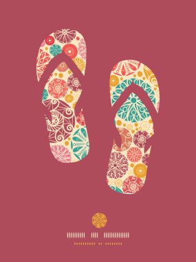 Abstract decorative circles flip flops pattern background clipart