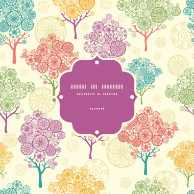Dikişsiz desen arka planı renkli arka ağaç çerçeve