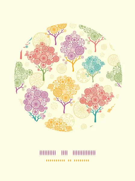 Arbres abstraits colorés décor cercle motif fond — Image vectorielle