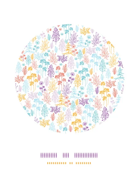 Fleurs et plantes colorées cercle décor motif fond — Image vectorielle