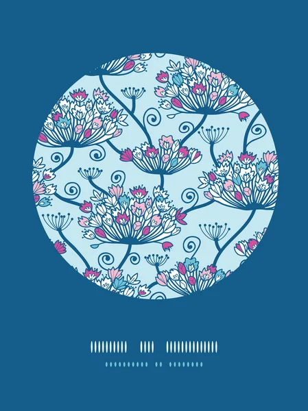 Lente bloemen cirkel decor patroon achtergrond — Stockvector