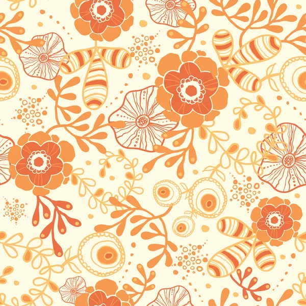 Golden florals seamless pattern background — Stock Vector