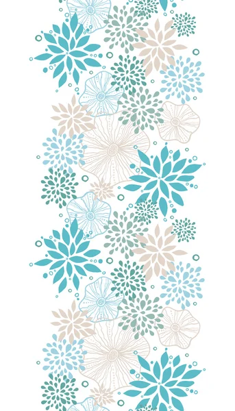蓝色和灰色植物垂直无缝图案背景 — 图库矢量图片