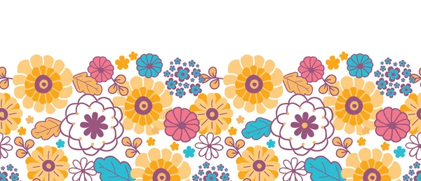 Colorful oriental flowers horizontal seamless pattern background — Stock Vector