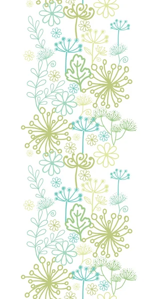 Mystérieux jardin vert vertical motif sans couture bordure arrière-plan — Image vectorielle