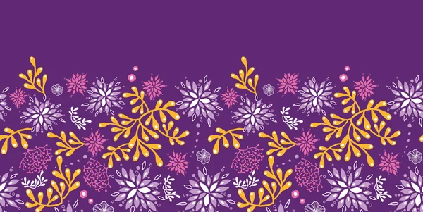 Purple and gold underwater plants horizontal seamless pattern background — Stock Vector