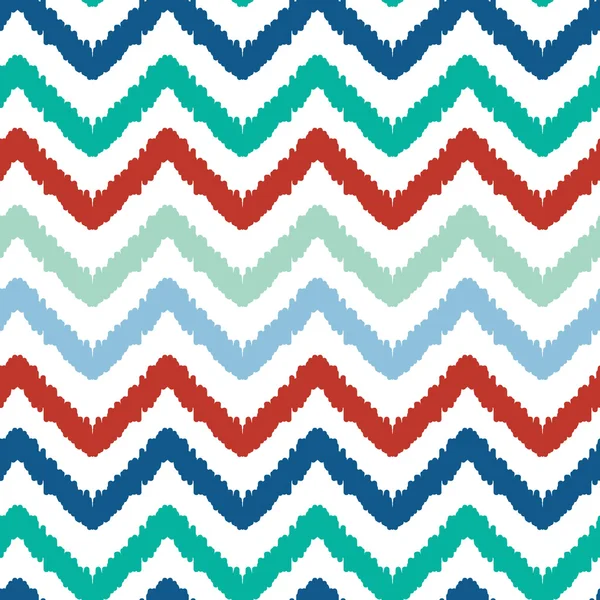 Colorful ikat chevron seamless pattern background — Stock Vector