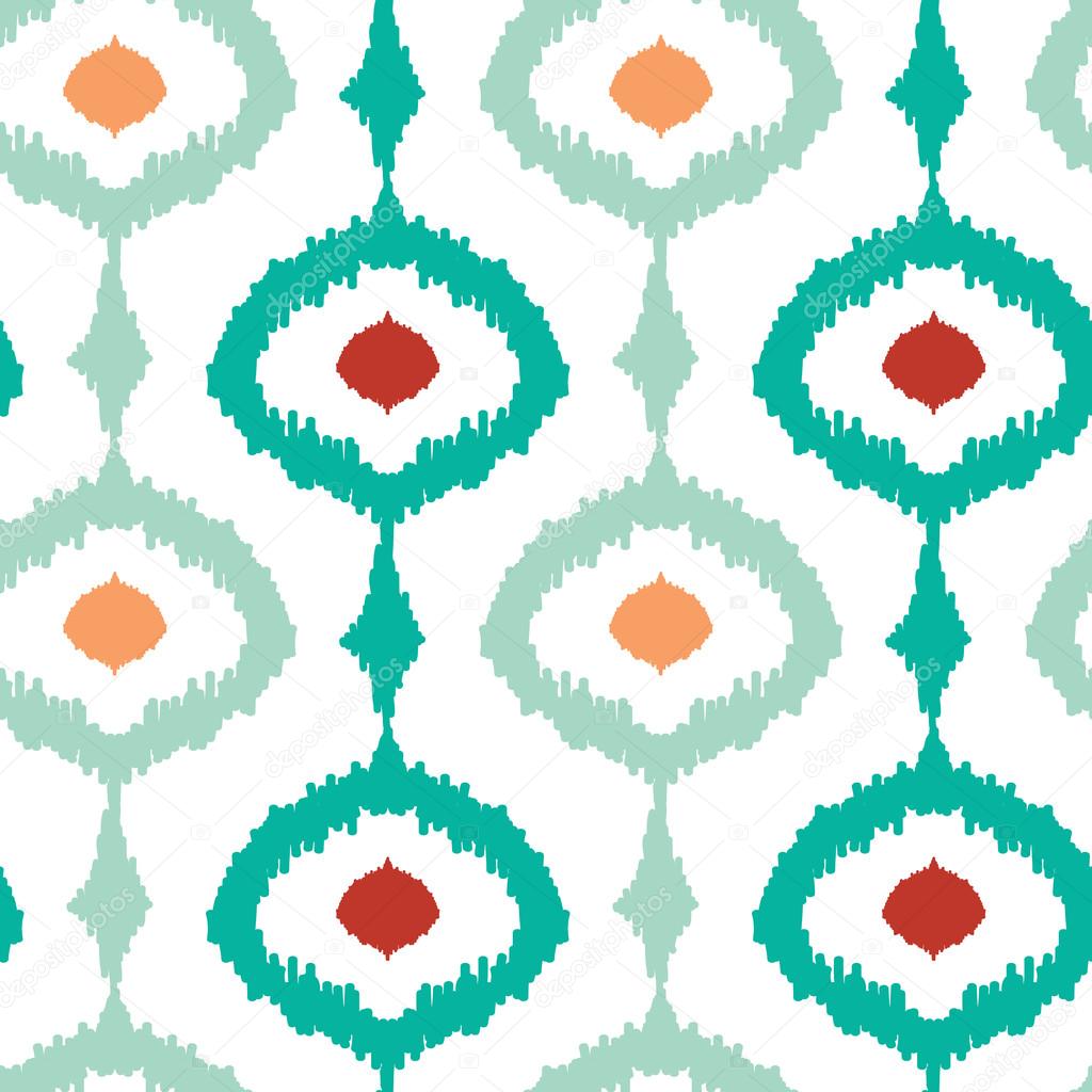 Colorful chain ikat seamless pattern background