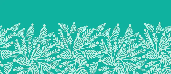 Smaragdově zelené rostliny horizontální vzor bezešvé pozadí — Stockový vektor