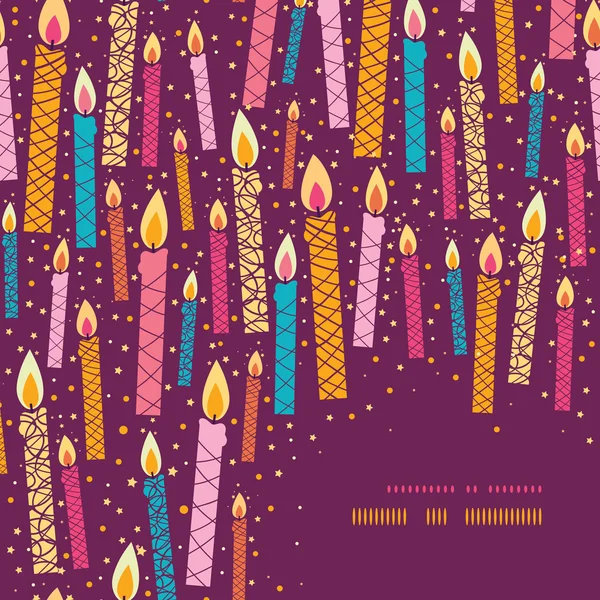 Vector colorido cumpleaños velas esquina marco fondo — Vector de stock