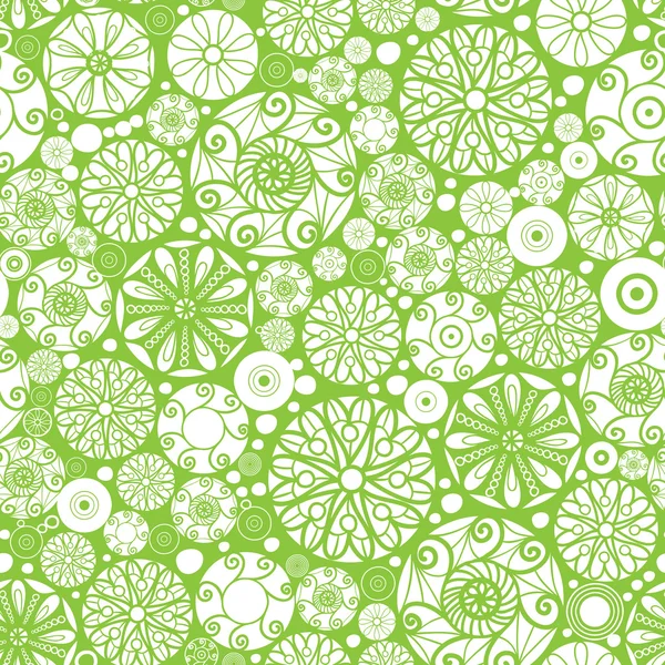 抽象的绿色和白色圆圈无缝图案背景 — 图库矢量图片