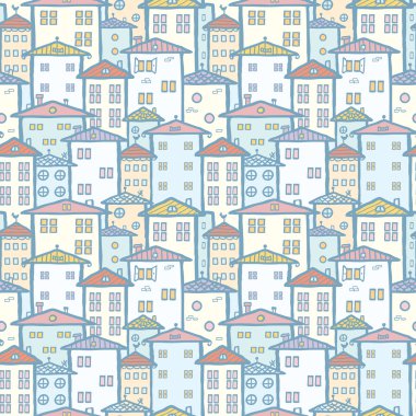 Dikişsiz desen arka plan City evleri