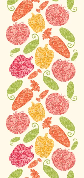 Légumes texturés fond de motif vertical sans couture — Image vectorielle