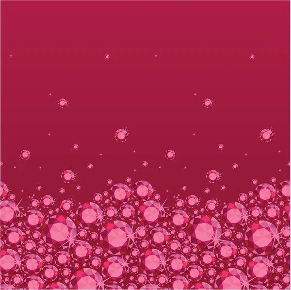 Ruby horizontal seamless pattern background border — Stock Vector