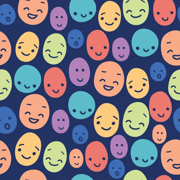 Funny faces seamless pattern background — Stock Vector