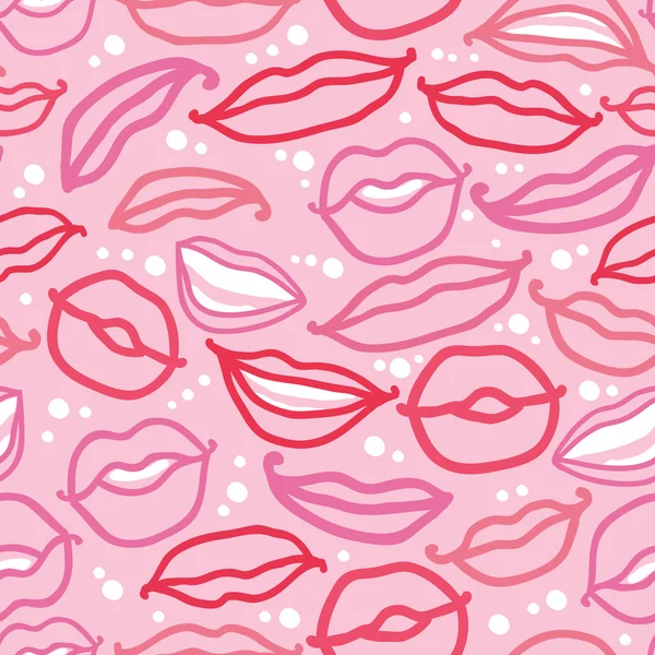 Lèvres souriantes fond de motif sans couture — Image vectorielle