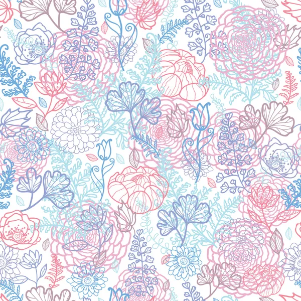 Morgon färger blommönster sömlös bakgrund — Stock vektor