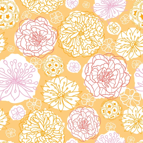 Flores cálidas sin costura patrón de fondo — Vector de stock