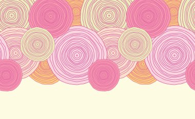 Doodle daire doku yatay Dikişsiz desen arka plan