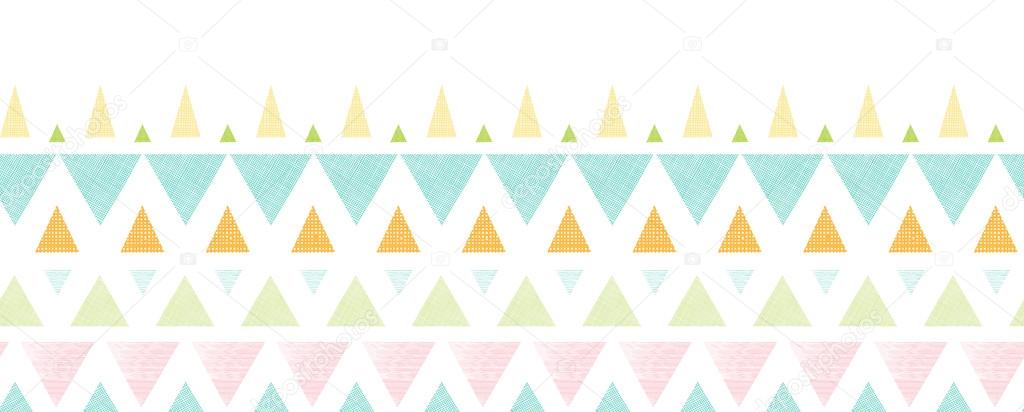 Abstract ikat triangles stripes horizontal seamless pattern background