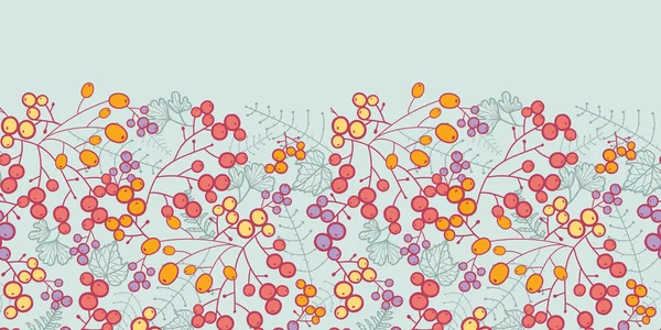 Зимові ягоди горизонтальний безшовний візерунок межа фону — стоковий вектор