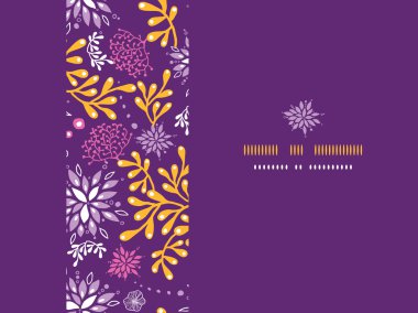 mor ve altın sualtı bitkileri yatay Dikişsiz desen arka plan çerçevesi