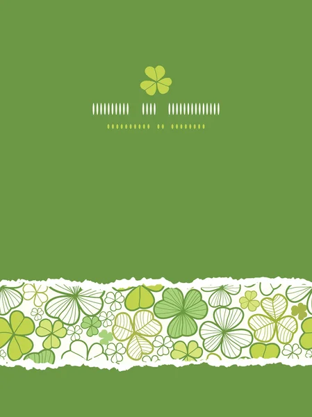 Clover line art vertical seamless pattern background — Stock Vector