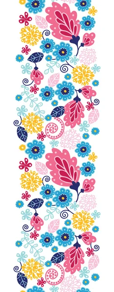 Fleurs de conte de fées vertical fond de motif sans couture — Image vectorielle