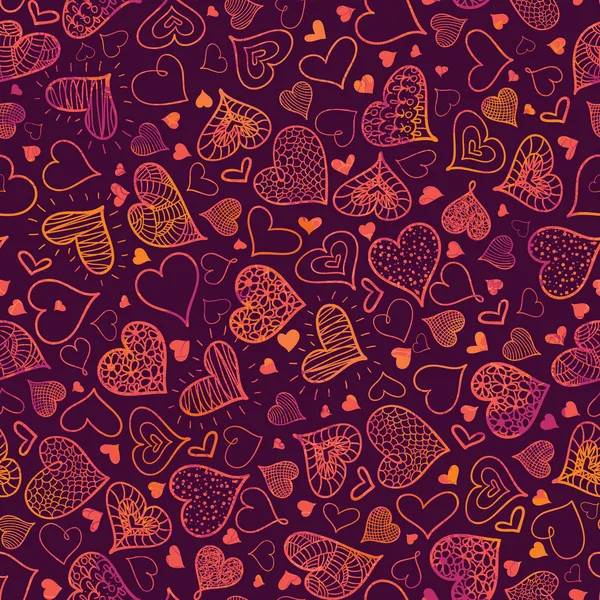 Valentine's Day Hearts Seamless Pattern Background — Stock Vector