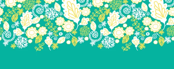 Emerald flowerals horizontal seamless pattern background — Stock Vector