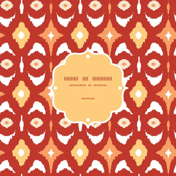 Cadre géométrique ikat rouge et or fond de motif sans couture — Image vectorielle