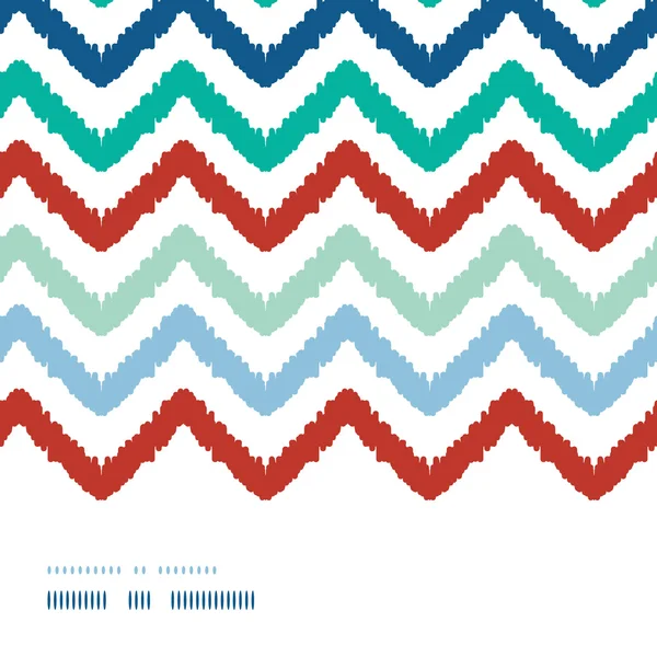 Colorful ikat chevron frame horizontal seamless pattern background — Stock Vector