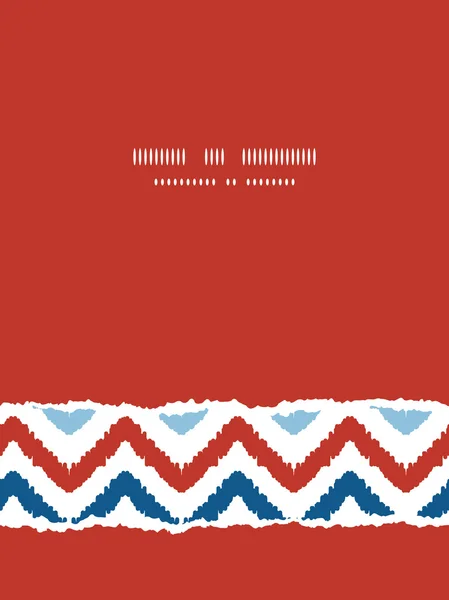 Colorido ikat chevron marco vertical rasgado sin costura patrón de fondo — Vector de stock