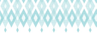 Pastel blue fabric ikat diamond horizontal seamless pattern background clipart