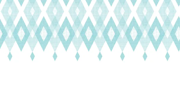 Pastel blue fabric ikat diamond horizontal seamless pattern background — Stock Vector