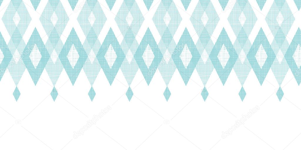 Pastel blue fabric ikat diamond horizontal seamless pattern background