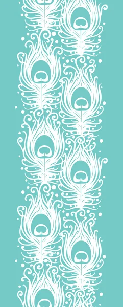 Soft peacock feathers vector vertical seamless pattern background — Stock Vector