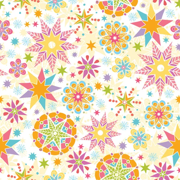 Colorful Christmas Stars Seamless Pattern Background — Stock Vector