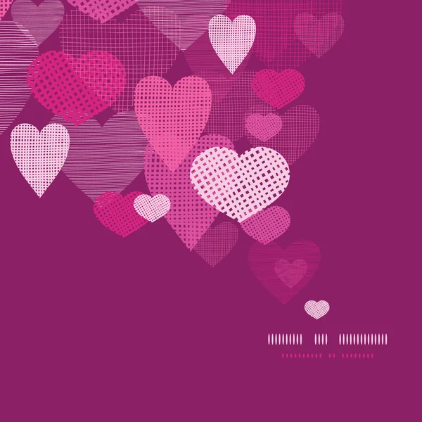 Textura de tela corazones decoración patrón fondo — Vector de stock