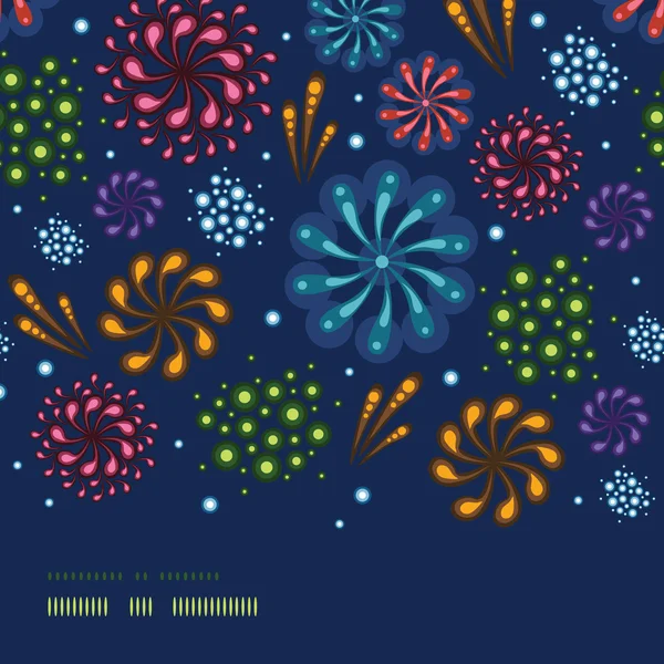 Fuegos artificiales de vacaciones horizontal sin costura patrón de fondo — Vector de stock