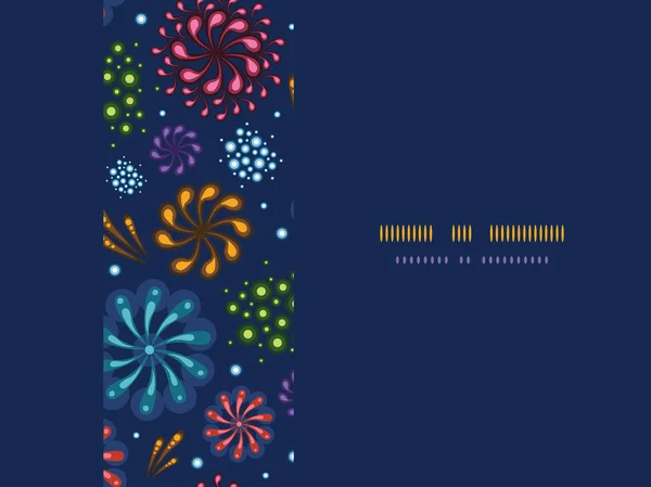 Fuegos artificiales de vacaciones marco horizontal sin costura patrón de fondo — Vector de stock