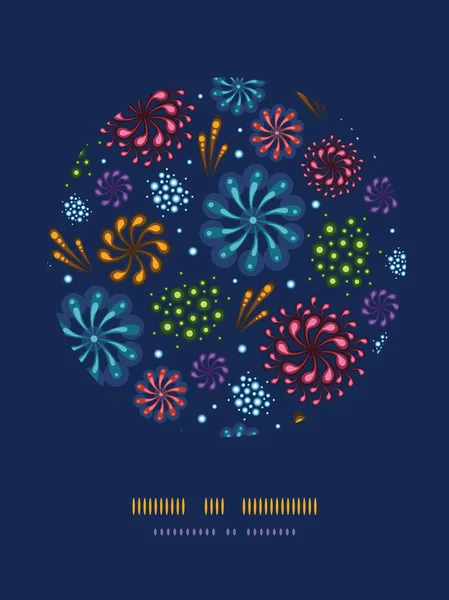 Vacanza fuochi d'artificio cerchio decorazione modello sfondo — Vettoriale Stock