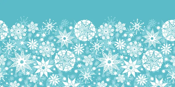 Decorative Snowflake Frost Horizontal Seamless Pattern Background — Stock Vector