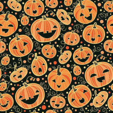 Halloween pumpkins Dikişsiz desen arka plan