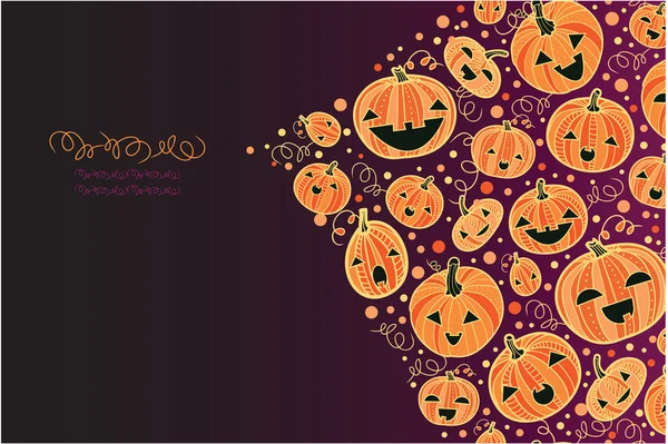 Halloween citrouilles coin décor fond — Image vectorielle