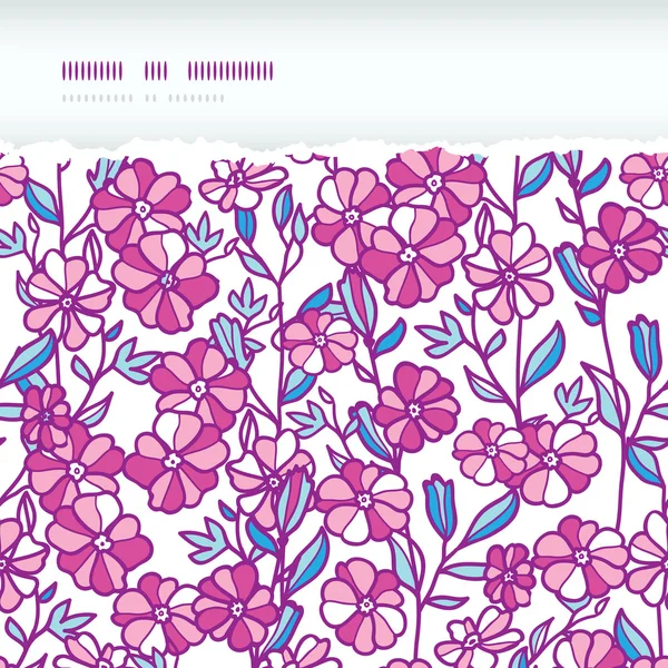 Lebendige Feldblumen horizontal gerissen nahtlose Muster Hintergrund — Stockvektor