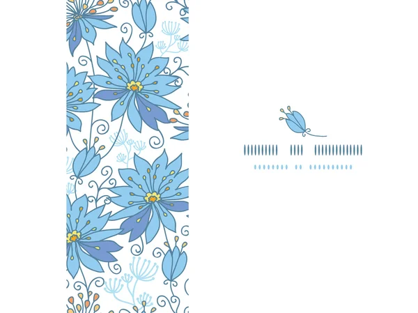 Flores celestiales horizontal sin costura patrón de fondo — Vector de stock